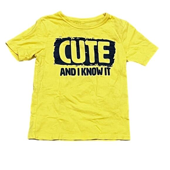 The Children Place Cute And I Know Yellow Shirt Size 4T - Picture 1 of 5